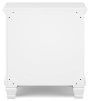 Fortman King Panel Storage Bed, Dresser and Nightstand in White - PKG023778