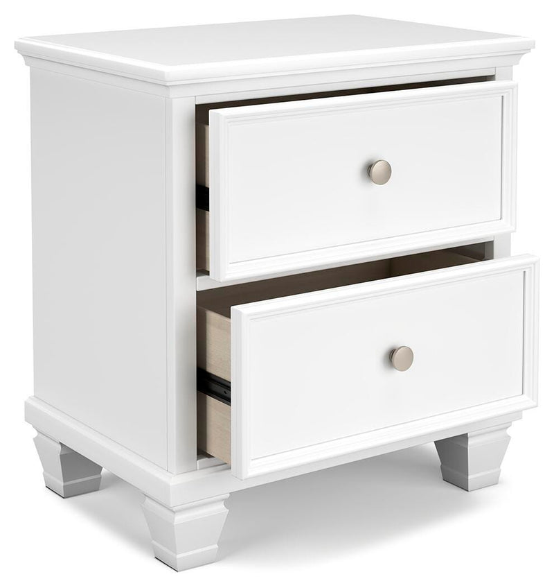 Fortman King Panel Storage Bed with Mirrored Dresser and Nightstand in White - PKG023777