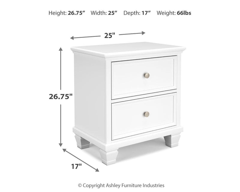 Fortman King Panel Storage Bed with Mirrored Dresser and Nightstand in White - PKG023777