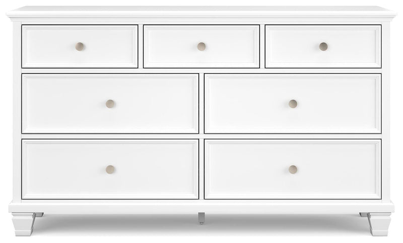 Fortman Queen Panel Storage Bed with Dresser and Chest in White - PKG023774