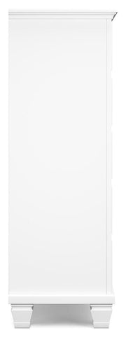 Fortman Queen Panel Storage Bed with Dresser and Chest in White - PKG023774