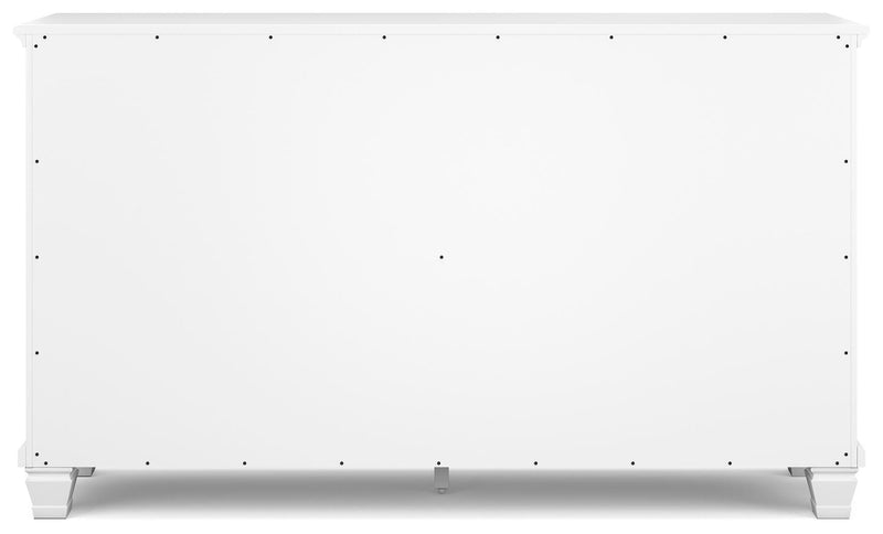 Fortman Queen Panel Storage Bed with Dresser and Nightstand in White - PKG023773