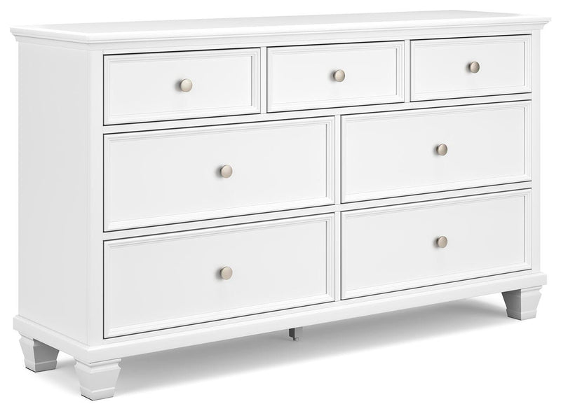 Fortman Queen Panel Storage Bed with Dresser in White - PKG023770