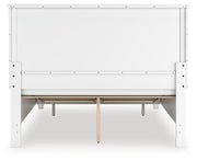 Fortman Queen Panel Storage Bed with Mirrored Dresser in White - PKG023771