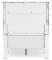 Fortman Twin Panel Bed with Mirrored Dresser in White - PKG015163
