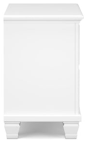 Fortman Twin Panel Storage Bed, Dresser, Mirror and Nightstand in White - PKG023787
