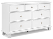 Fortman White King Panel Bed, Dresser and 2 Nightstands - B680B15
