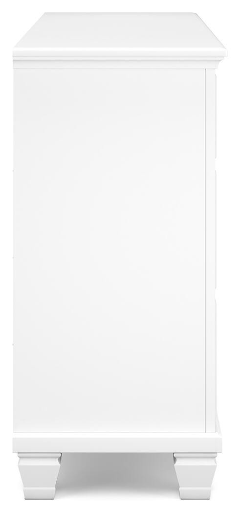 Fortman White King Panel Bed, Dresser and 2 Nightstands - B680B15