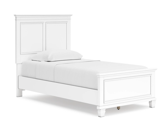 Fortman White Twin Panel Bed - DMV FurnitureTwin Bed
