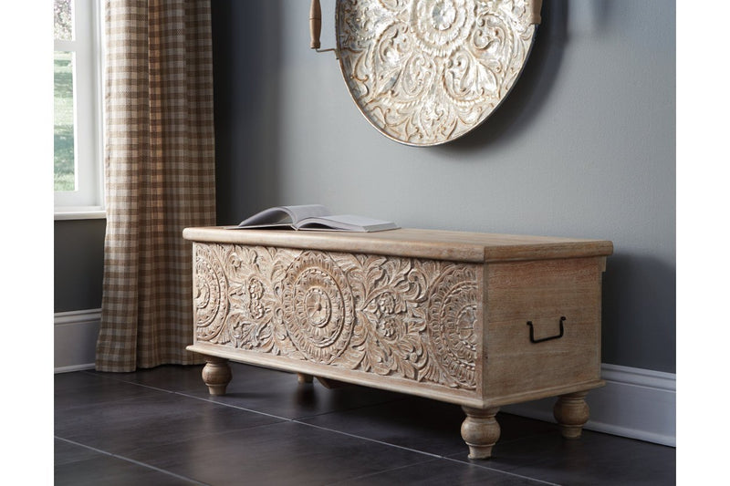 Fossil Ridge Beige Storage Bench - DMV FurnitureAccent Bench