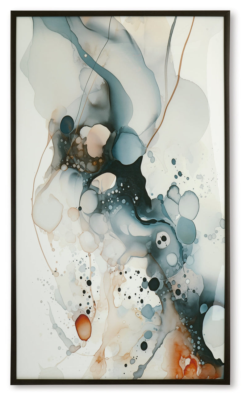 Foxenburg Blue/Amber/White Wall Art - A8000432