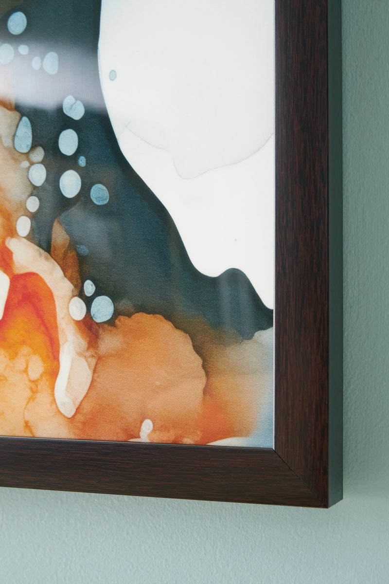 Foxenburg Blue/Amber/White Wall Art - A8000432