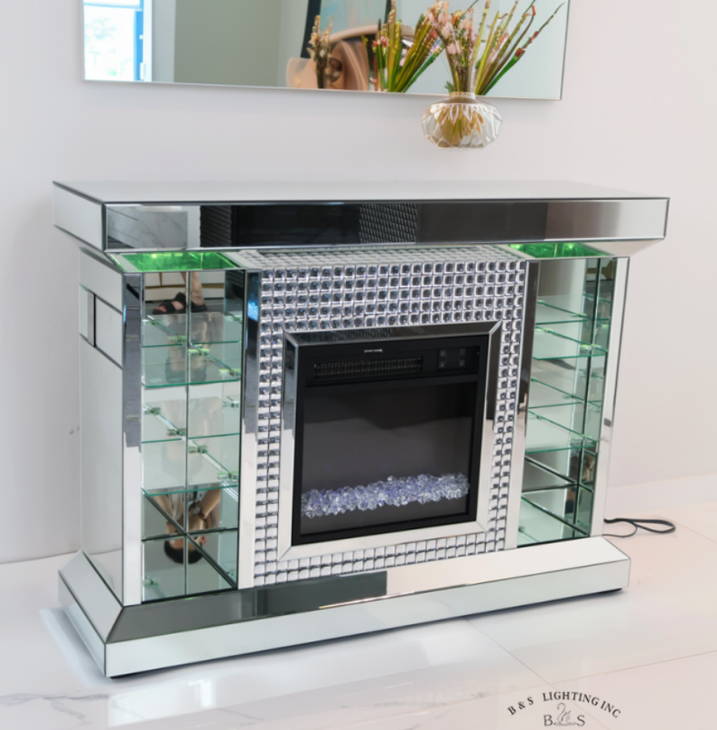 FP1013 NEW FIREPLACE WITH LED/BLUETOOTH/SHELVES - 210000006231