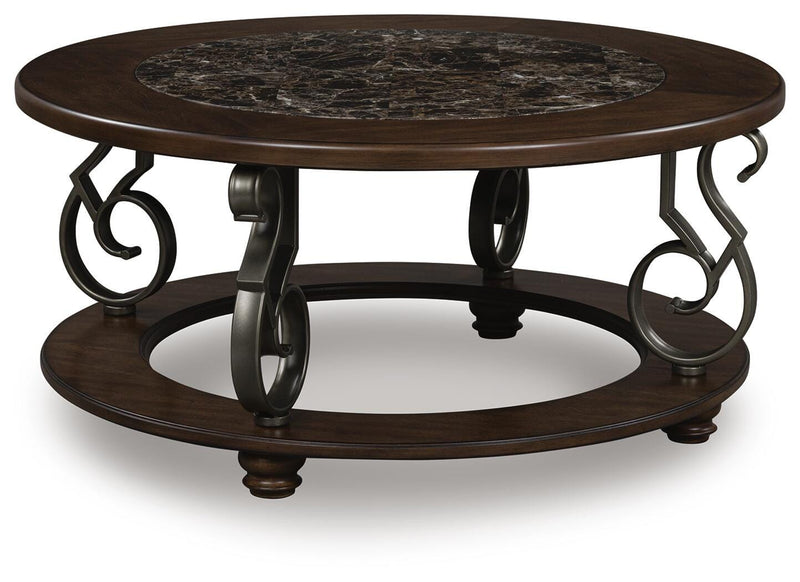 Frallyn Dark Brown Coffee Table - T623-8