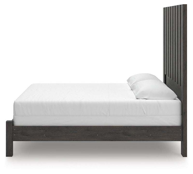 Fraluna Charcoal King Panel Bed - PCB3370B8