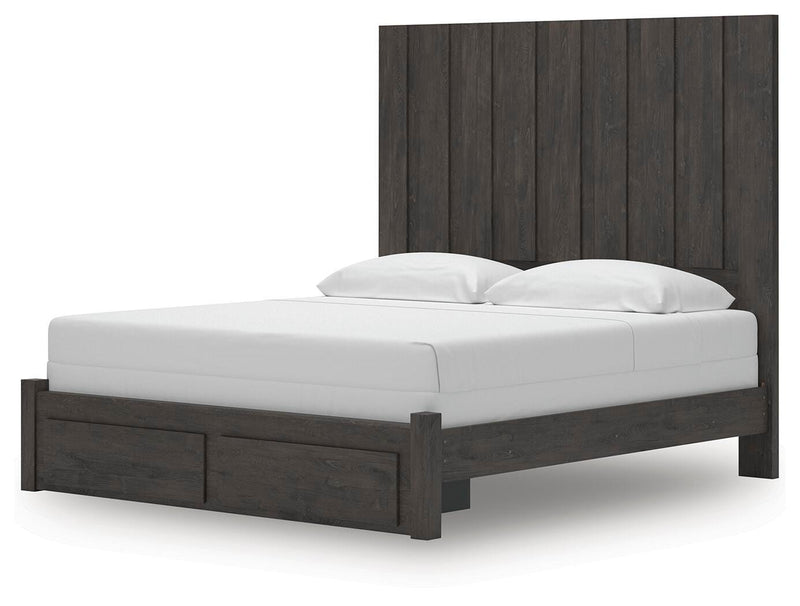Fraluna Charcoal King Panel Storage Bed - PCB3370B9