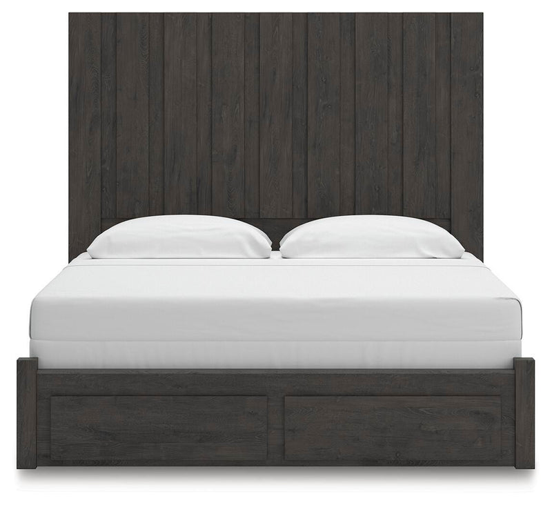 Fraluna Charcoal King Panel Storage Bed - PCB3370B9