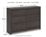 Fraluna King Panel Bed and Dresser in Charcoal - PKG021668