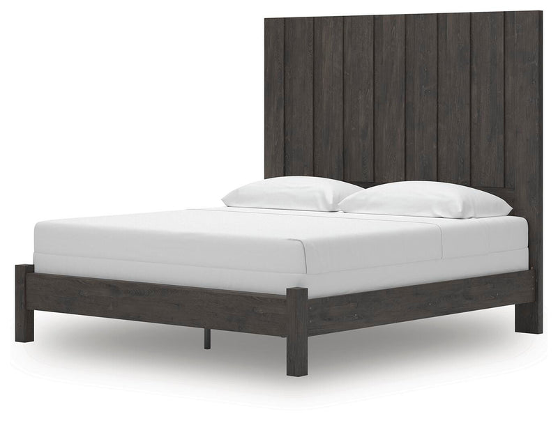 Fraluna King Panel Bed and Dresser in Charcoal - PKG021668