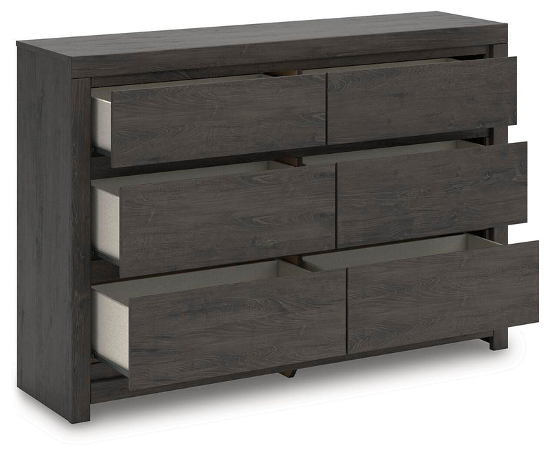 Fraluna King Panel Bed and Dresser in Charcoal - PKG021668