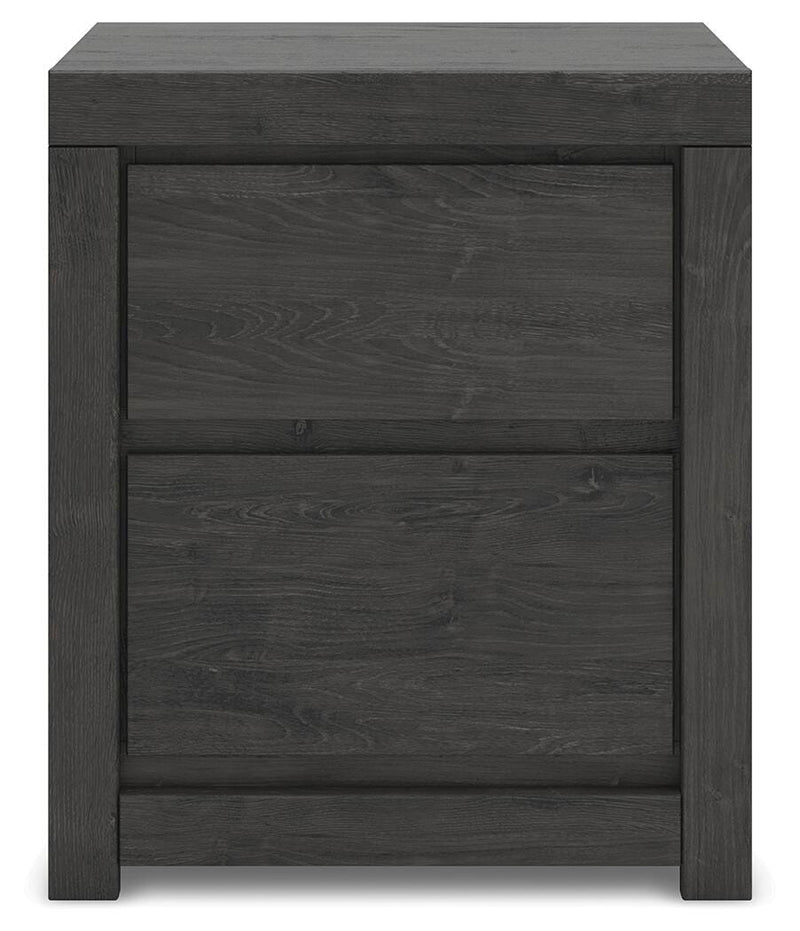 Fraluna King Panel Bed, Dresser, Mirror and 2 Nightstands in Charcoal - PKG021663