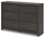 Fraluna King Panel Storage Bed and Dresser in Charcoal - PKG021684