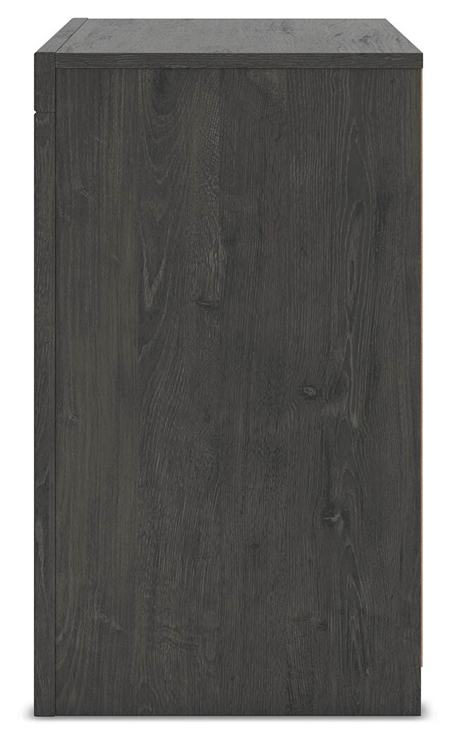Fraluna King Panel Storage Bed, Dresser and Nightstand in Charcoal - PKG021685