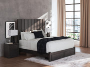 Fraluna King Panel Storage Bed, Dresser and Nightstand in Charcoal - PKG021685