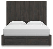 Fraluna King Panel Storage Bed, Dresser, Mirror and Chest in Charcoal - PKG021682