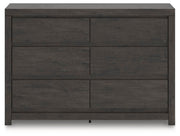 Fraluna Queen Panel Bed and Dresser in Charcoal - PKG021660