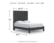 Fraluna Queen Panel Bed and Dresser in Charcoal - PKG021660