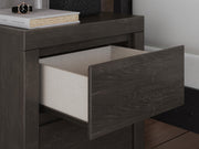 Fraluna Queen Panel Bed, Dresser and Nightstand in Charcoal - PKG021661