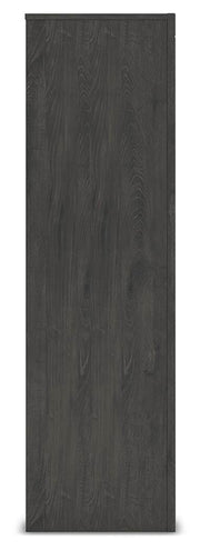 Fraluna Queen Panel Bed, Dresser, Mirror, Chest and 2 Nightstands in Charcoal - PKG021656
