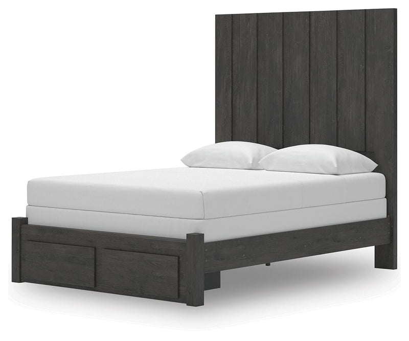 Fraluna Queen Panel Storage Bed and Dresser in Charcoal - PKG021676