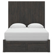 Fraluna Queen Panel Storage Bed, Dresser, Mirror and Chest in Charcoal - PKG021674