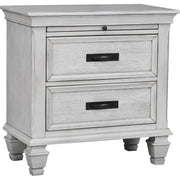 Franco 2-drawer Nightstand Distressed White - 205332