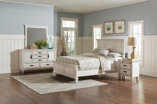 Franco 4-piece Queen Bedroom Set Distressed White - 205331Q-S4
