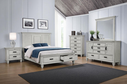 Franco 5-piece Queen Bedroom Set Distressed White - 205330Q-S5