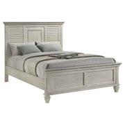 Franco Wood Queen Panel Bed Distressed White - 205331Q
