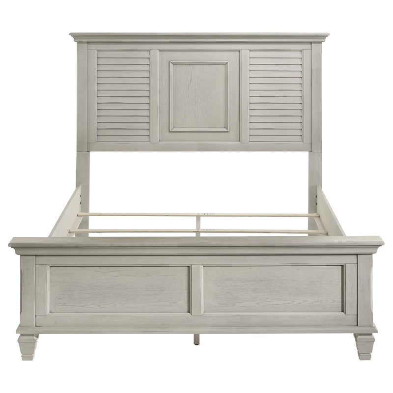 Franco Wood Queen Panel Bed Distressed White - 205331Q