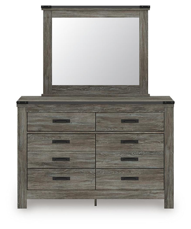 Frandern Full Bookcase Bed with Storage, Dresser and Mirror - B4480B11