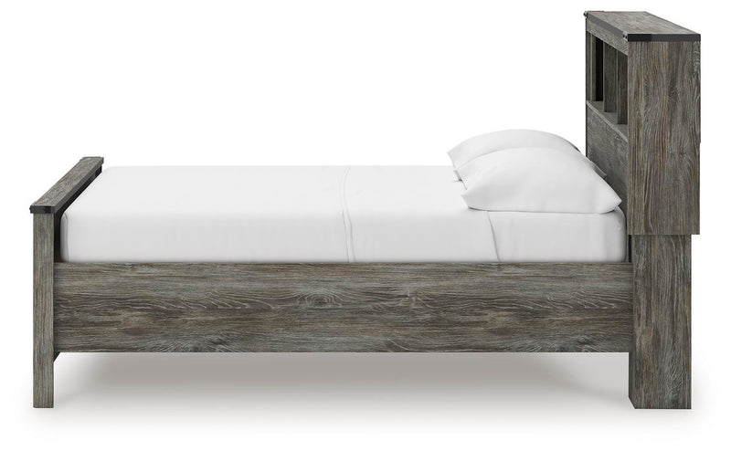 Frandern Full Bookcase Bed with Storage, Dresser and Mirror - B4480B11