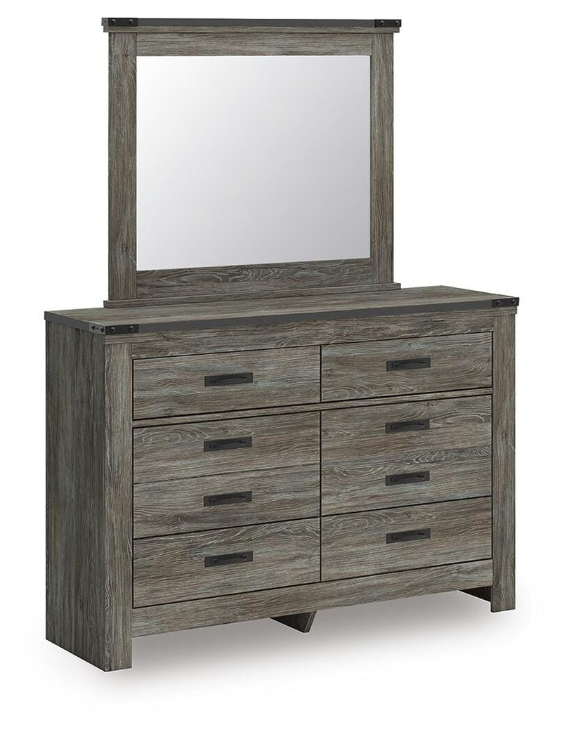 Frandern Full Bookcase Bed with Storage, Dresser and Mirror - B4480B11