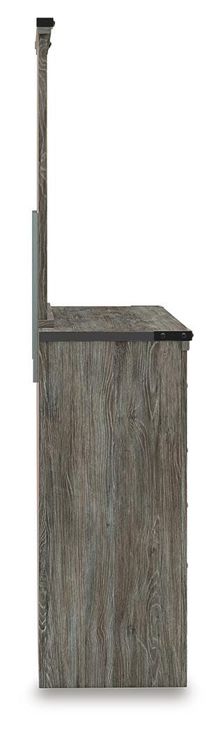 Frandern Full Bookcase Bed with Storage, Dresser and Mirror - B4480B11