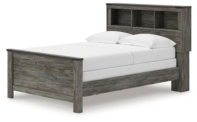 Frandern Gray Full Bookcase Panel Bed - B4480B3
