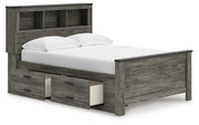 Frandern Gray Full Bookcase Panel Bed with Storage - B4480B9