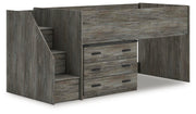 Frandern Gray Twin Loft Bed with Drawer Storage - B4480B15