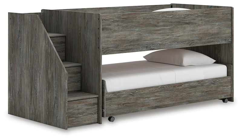 Frandern Gray Twin over Twin Loft Bed - B4480B13