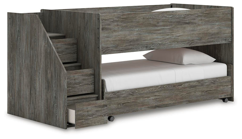 Frandern Gray Twin over Twin Loft Bed - B4480B13