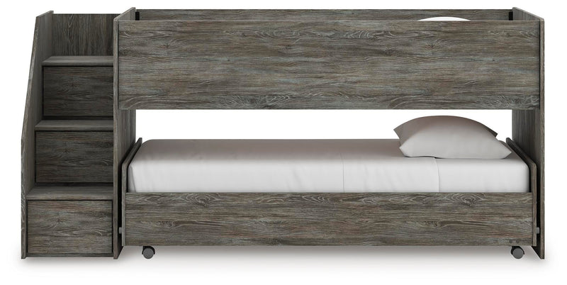 Frandern Gray Twin over Twin Loft Bed - B4480B13